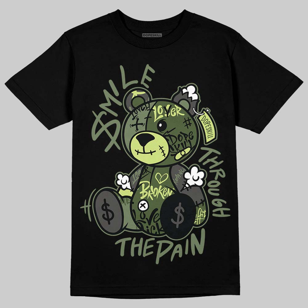 New Balance 1890 Faded Black Utility Green DopeSkill T-Shirt Smile Through The Pain Graphic Streetwear - black