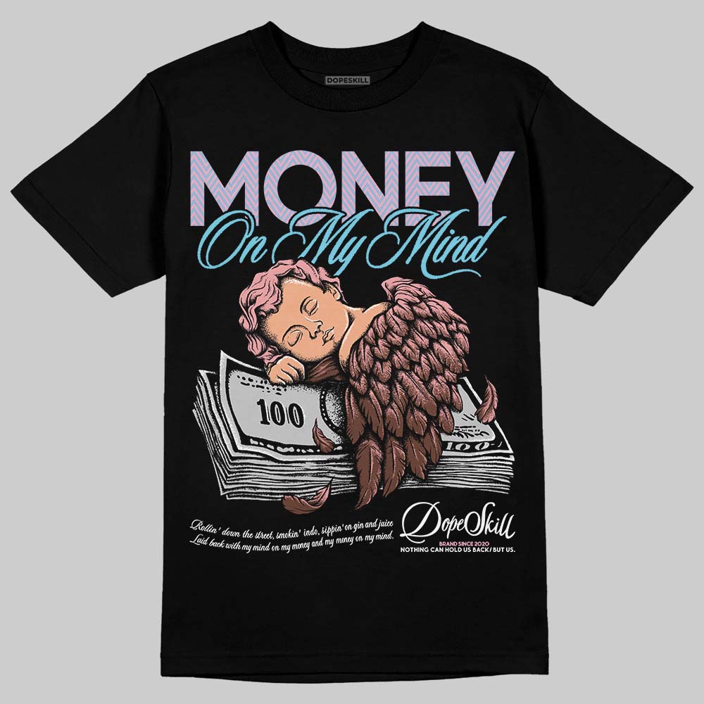 Harris Tweed x Dunk Low Denim Turquoise and Baroque Brown DopeSkill T-Shirt MOMM Graphic Streetwear - Black