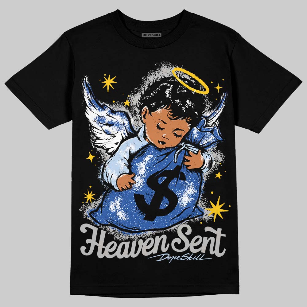 Awake NY x Jordan 5 Retro 'Black Racer Blue' DopeSkill T-Shirt Heaven Sent Graphic Streetwear - Black