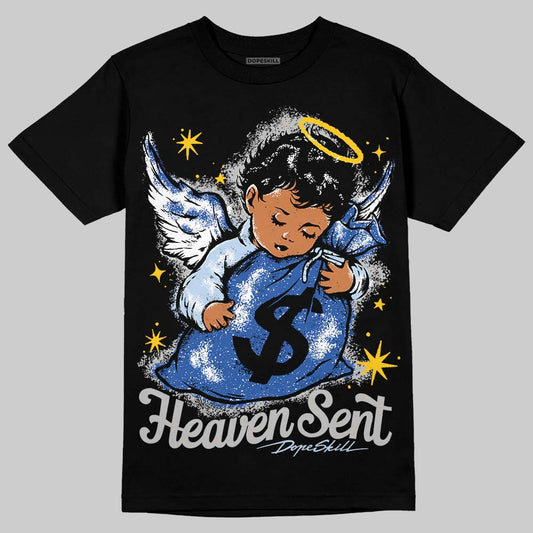 Awake NY x Jordan 5 Retro 'Black Racer Blue' DopeSkill T-Shirt Heaven Sent Graphic Streetwear - Black