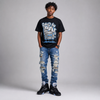Black University Blue 5s DopeSkill T-Shirt Paid In Full Graphic