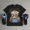 Black University Blue 5s DopeSkill T-Shirt Rich Youth Graphic