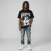White Metallic 5s DopeSkill Oversize Print T-Shirt Real Ones Choose Loyalty Graphic
