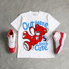 Cherry 11s DopeSkill T-Shirt Out Here Being Cute Graphic