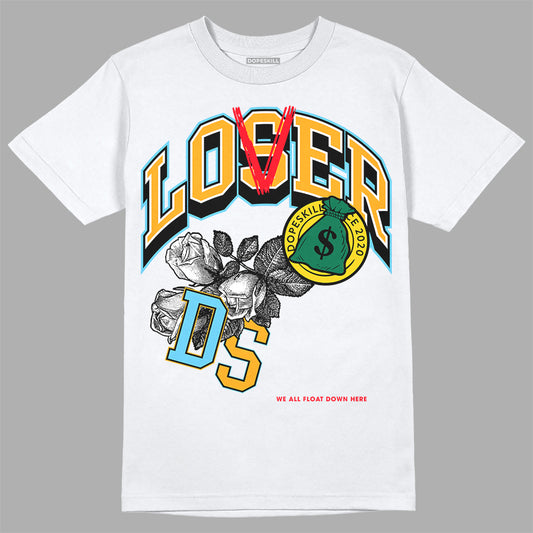 Jordan 1 Mid GS 'Six Championships' DopeSkill T-Shirt Loser Lover Graphic Streetwear - White