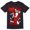 Jordan 1 Retro Low "Black Toe" DopeSkill T-Shirt Love Sick Graphic Streetwear - Black