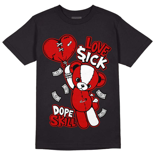 Jordan 1 Retro Low "Black Toe" DopeSkill T-Shirt Love Sick Graphic Streetwear - Black