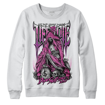 Jordan 4 GS “Hyper Violet” DopeSkill Sweatshirt Life or Die Graphic Streetwear - White