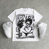 White Metallic 5s DopeSkill Oversize Print T-Shirt Real Ones Choose Loyalty Graphic