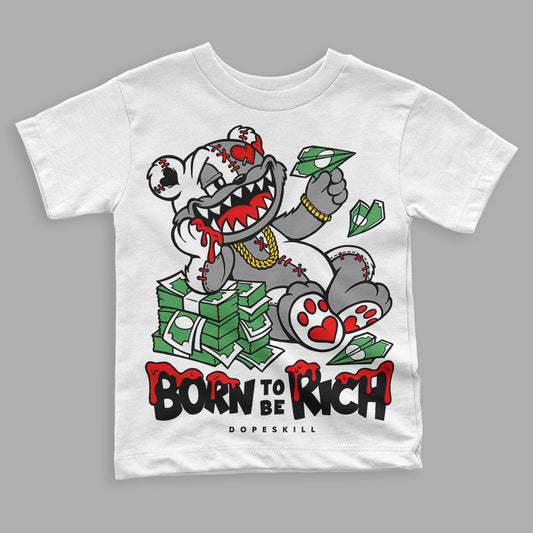 Dunk Low Panda White Black DopeSkill Toddler Kids T-shirt Born To Be Rich Graphic Streetwear - White