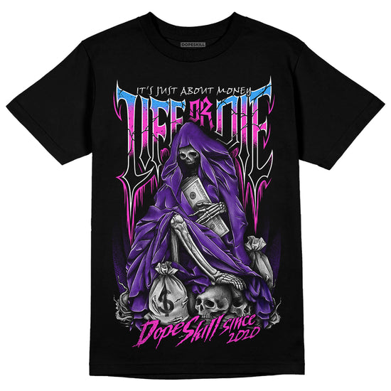 Dunk Low Championship Court Purple DopeSkill T-Shirt Life or Die Graphic Streetwear - Black