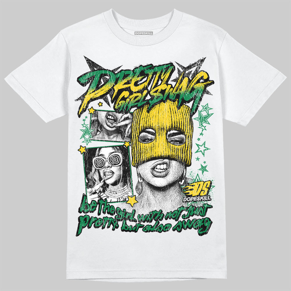 Jordan 5 “Lucky Green” DopeSkill T-Shirt Pretty Girl Swag Graphic Streetwear - White