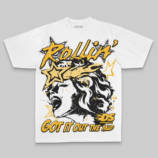 Yellow Oversize Print Got It Out The Mud DopeSkill Graphic Premium T-shirt Streetwear - White