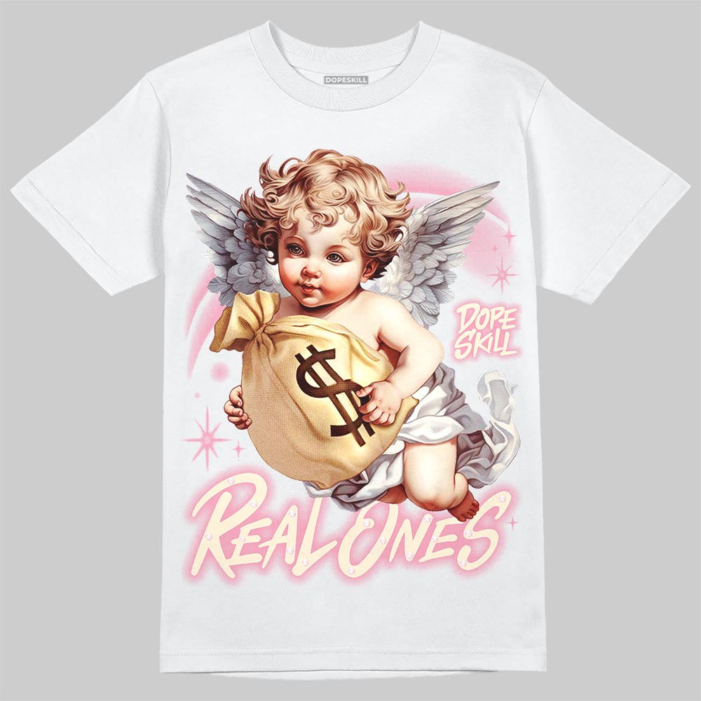 Jordan 4 Iced Carmine DopeSkill T-Shirt Real Ones Angel Graphic Streetwear - White