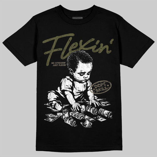 Jordan 3 “Medium Olive” aka “Family Affair” DopeSkill T-Shirt Flexin' Graphic Streetwear - Black