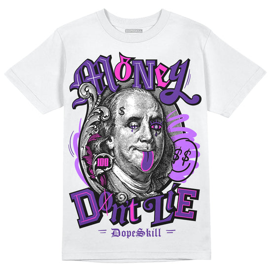 PURPLE Sneakers DopeSkill T-Shirt Money Don't Lie Graphic Streetwear - White 