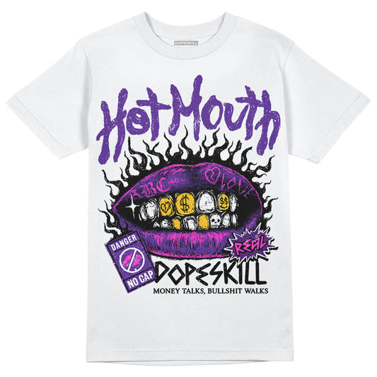 PURPLE Sneakers DopeSkill T-Shirt Hot Mouth Graphic Streetwear - WHite