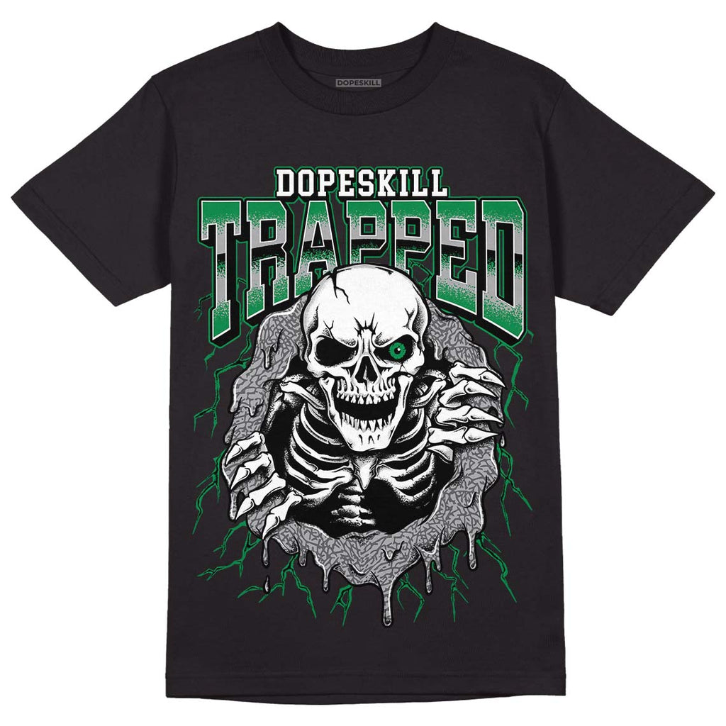 Jordan 3 Pine Green DopeSkill T-Shirt Trapped Halloween Graphic Streetwear - Black