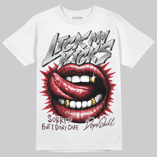 New Balance 1906R Silver Classic Crimson DopeSkill T-Shirt Lick My Kicks Graphic Streetwear - White 