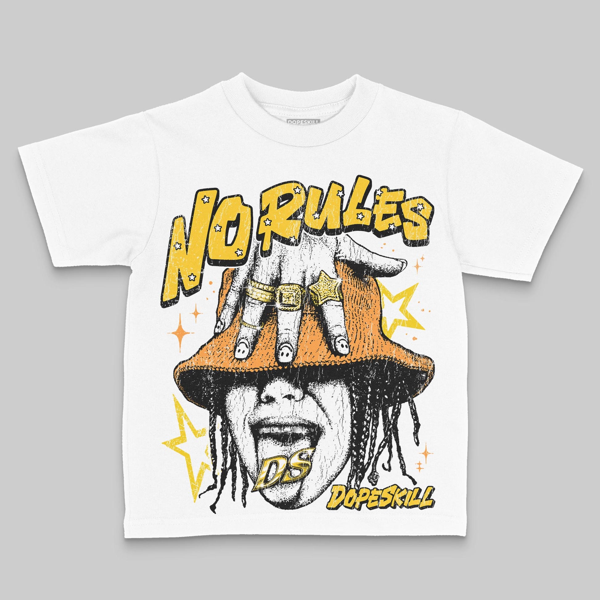 Yellow Sneakers DopeSkill Toddler Kids T-shirt No Rules Graphic Streetwear - White