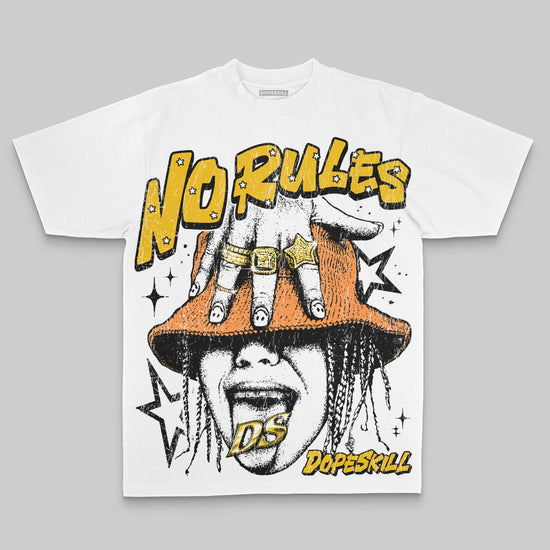 Yellow Oversize Print No Rules DopeSkill Graphic Premium T-shirt Streetwear - White