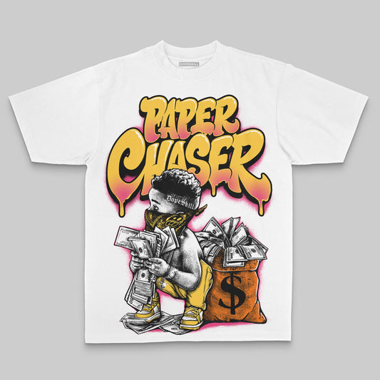 Yellow Oversize Print Paper Chaser Boy DopeSkill Graphic T-shirt Streetwear - White