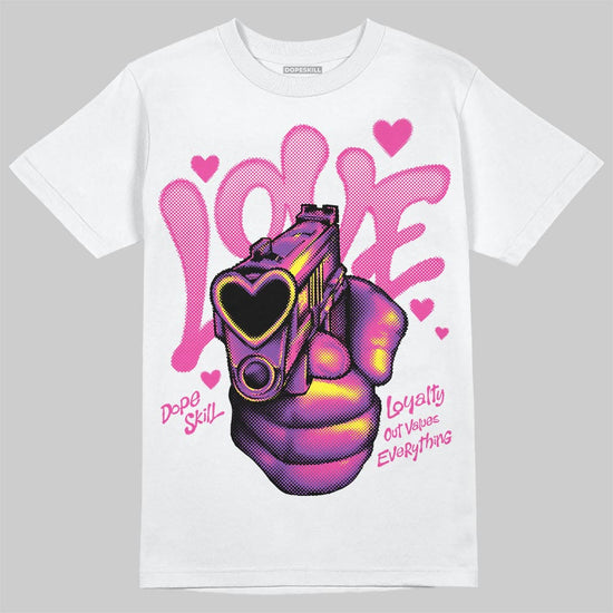 Pink Sneakers DopeSkill T-Shirt Love Shot Graphic Streetwear - White