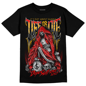 Red Sneakers DopeSkill T-Shirt Life or Die Graphic Streetwear - Black