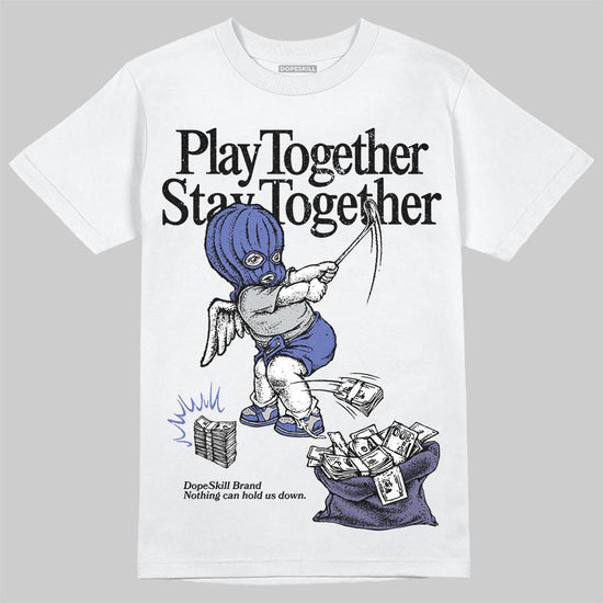 Air Max 90 x Patta Sapphire and Particle Grey DopeSkill T-Shirt Play together, Stay together Graphic Streetwear - White