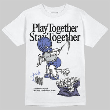 Air Max 90 x Patta Sapphire and Particle Grey DopeSkill T-Shirt Play together, Stay together Graphic Streetwear - White