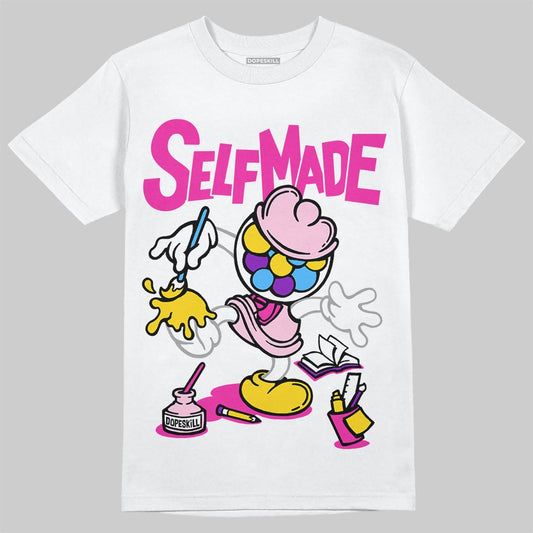 Pink Sneakers DopeSkill T-Shirt Self Made Graphic Streetwear - White
