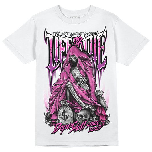 Jordan 4 GS “Hyper Violet” DopeSkill T-Shirt Life or Die Graphic Streetwear - White