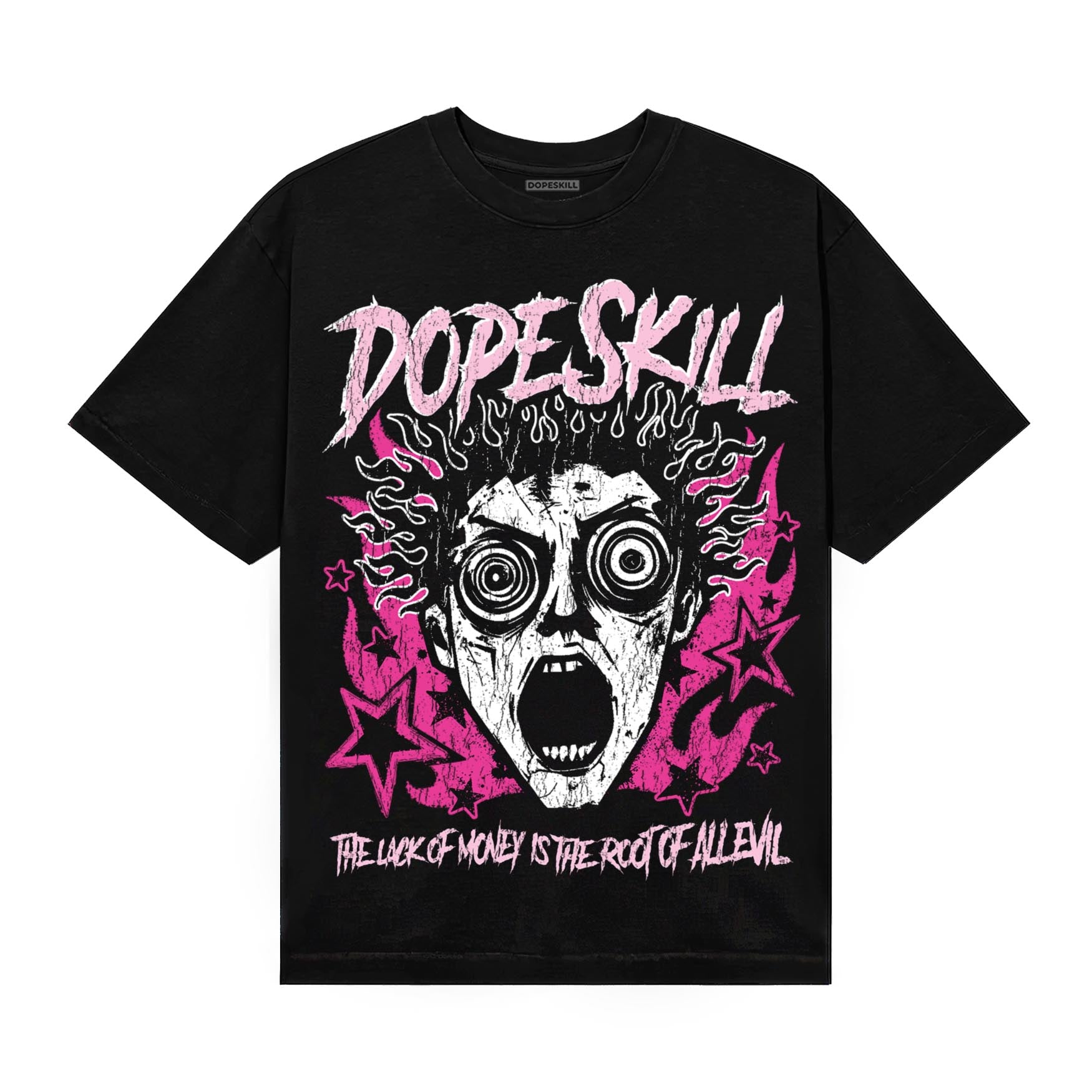 Pink Sneakers DopeSkill T-Shirt Root of Evil Graphic Streetwear - Black