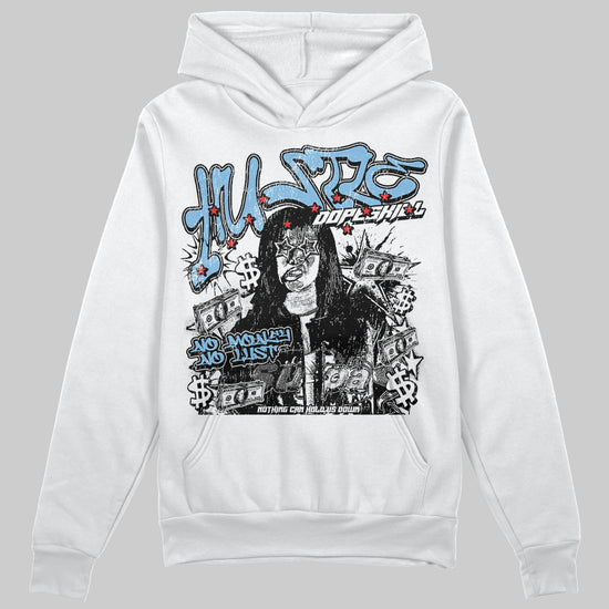 University Blue Sneakers DopeSkill Hoodie Sweatshirt No Money No Lust Graphic Streetwear - White