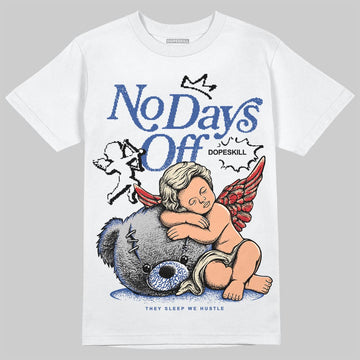 Jordan Spizike Low “Storm Blue” DopeSkill T-Shirt New No Days Off Graphic Streetwear - White
