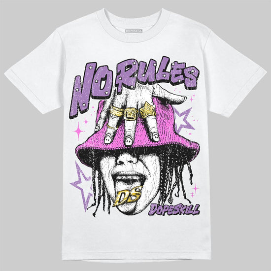 PURPLE Sneakers DopeSkill T-Shirt No Rules Graphic Streetwear - White 