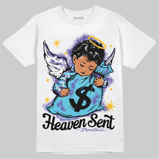 Jordan 8 Retro 'Aqua' 2025 DopeSkill T-Shirt Heaven Sent Graphic Streetwear - White