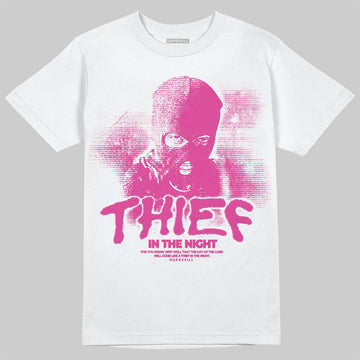 Pink Sneakers DopeSkill T-Shirt Thief In The Night Graphic Streetwear - White