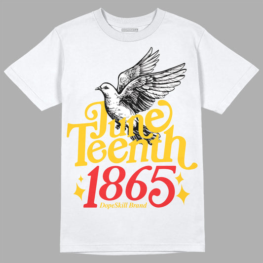 Yellow Sneakers DopeSkill T-Shirt Juneteenth 1865 Graphic Streetwear - White