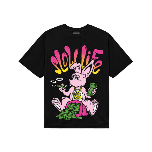 Pink Sneakers DopeSkill T-Shirt Slow Life Graphic Streetwear - Black