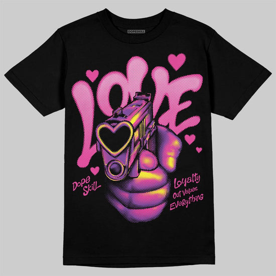 Pink Sneakers DopeSkill T-Shirt Love Shot Graphic Streetwear - Black