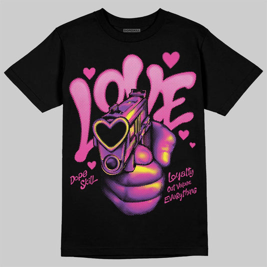 Pink Sneakers DopeSkill T-Shirt Love Shot Graphic Streetwear - Black