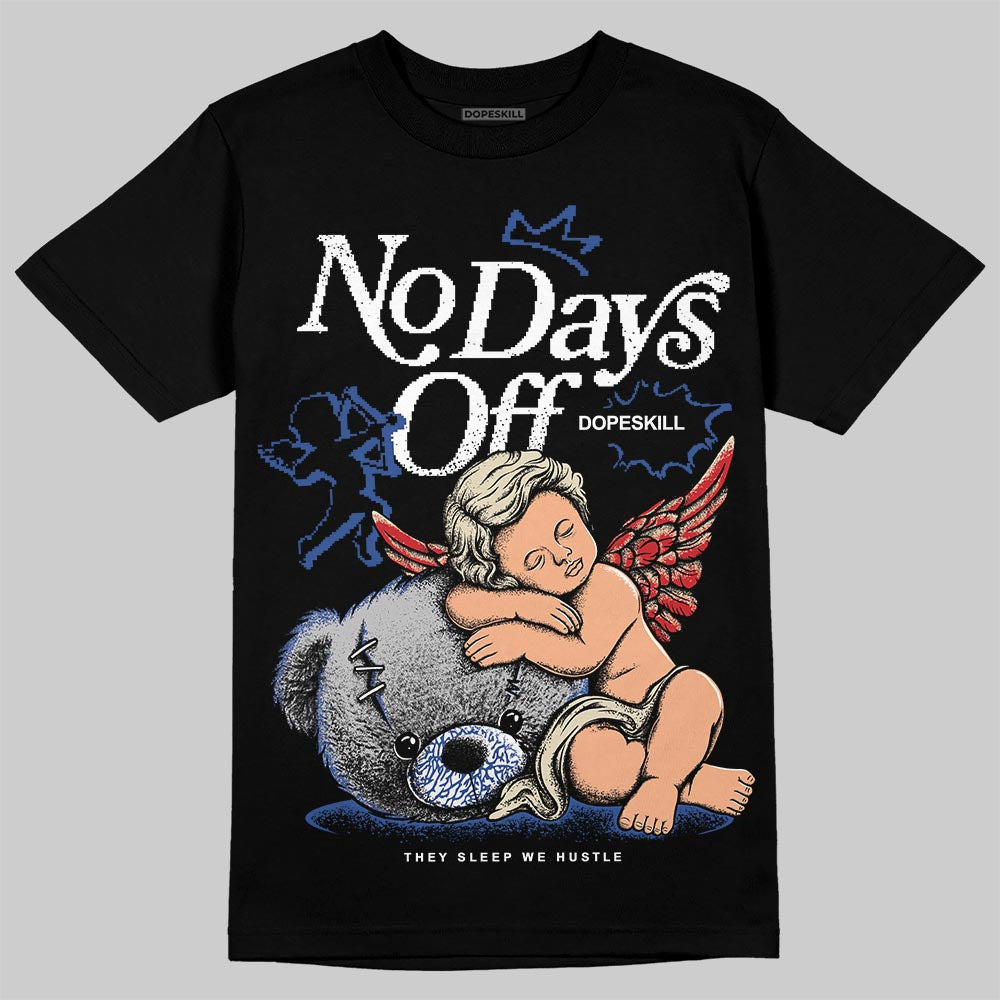 Jordan Spizike Low “Storm Blue” DopeSkill T-Shirt New No Days Off Graphic Streetwear - Black