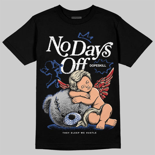 Jordan Spizike Low “Storm Blue” DopeSkill T-Shirt New No Days Off Graphic Streetwear - Black