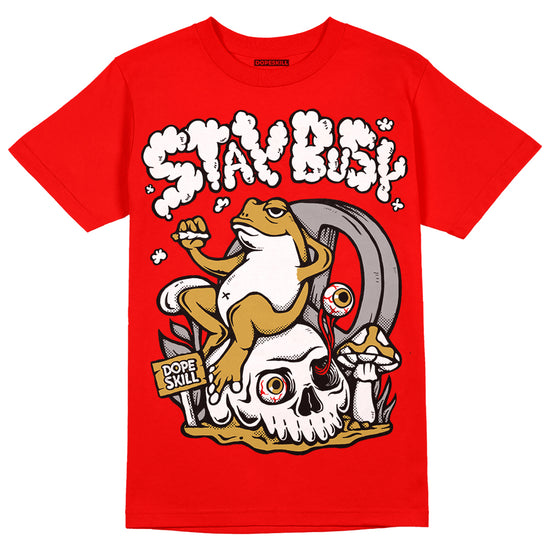 Red Sneakers DopeSkill Red T-Shirt Stay Busy Graphic Streetwear