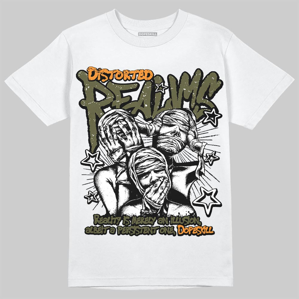 Jordan 5 "Olive" DopeSkill T-Shirt Distorted Realms Graphic Streetwear - White