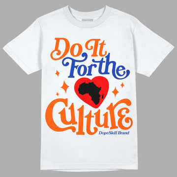 Dunk Low Futura Orange Blaze DopeSkill T-Shirt Do It For The Culture Graphic Streetwear - White