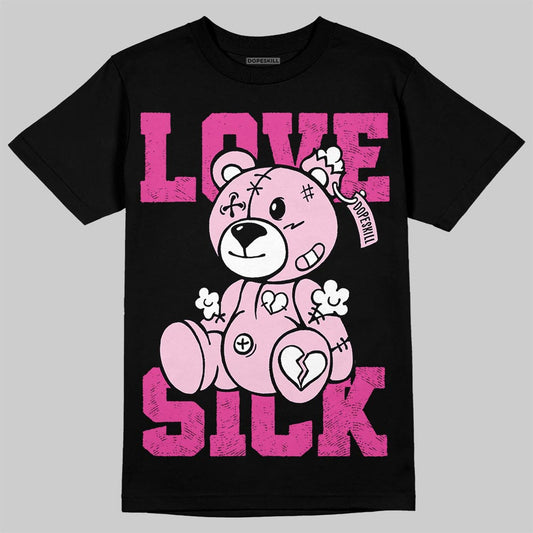 Pink Sneakers DopeSkill T-Shirt Love Sick Graphic Streetwear - Black