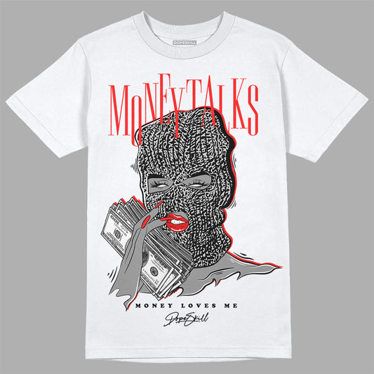 Jordan Spizike Low Bred DopeSkill T-Shirt Money  Talks Graphic Streetwear - White 
