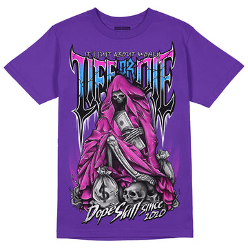 Dunk Low Championship Court Purple DopeSkill Purple T-shirt Life or Die Graphic Streetwear